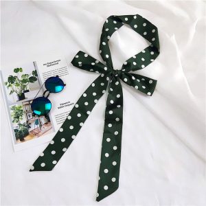 Ceinture Foulard Verte à Pois