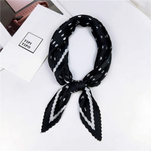 Foulard Plissé pour Cheveux Noir à Pois